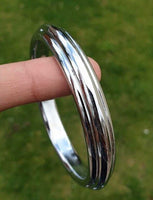 Chrome Plated Kara Sikh Kada Singh Kaur Khalsa Round Edged Thin Bracelet V39 NEW