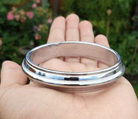 Chrome Plated Kara Sikh Kada Singh Kaur Khalsa Round Edged Thick Bracelet V40