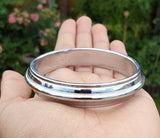 Chrome Plated Kara Sikh Kada Singh Kaur Khalsa Round Edged Thick Bracelet V40