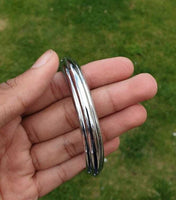Chrome Plated Kara Sikh Kada Singh Kaur Khalsa Round Edged Thin Bracelet V39 NEW
