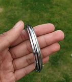 Chrome Plated Kara Sikh Kada Singh Kaur Khalsa Round Edged Thin Bracelet V39 NEW