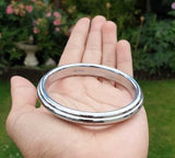 Chrome Plated Kara Sikh Kada Singh Kaur Khalsa Round Edged Thin Bracelet V39 NEW