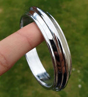 Chrome Plated Kara Sikh Kada Singh Kaur Khalsa Round Edged Thick Bracelet V40