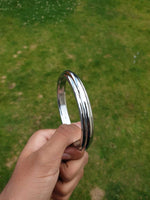 Chrome Plated Kara Sikh Kada Singh Kaur Khalsa Round Edged Thin Bracelet V39 NEW