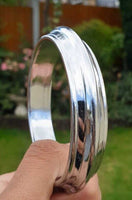 Chrome Plated Kara Sikh Kada Singh Kaur Khalsa Round Edged Thick Bracelet V40
