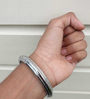 Chrome Plated Kara Sikh Kada Singh Kaur Khalsa Round Edged Thin Bracelet V39 NEW