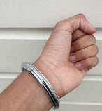 Chrome Plated Kara Sikh Kada Singh Kaur Khalsa Round Edged Thin Bracelet V39 NEW
