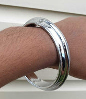 Chrome Plated Kara Sikh Kada Singh Kaur Khalsa Round Edged Thick Bracelet V40