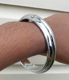 Chrome Plated Kara Sikh Kada Singh Kaur Khalsa Round Edged Thick Bracelet V40
