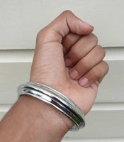Chrome Plated Kara Sikh Kada Singh Kaur Khalsa Round Edged Thick Bracelet V40