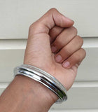 Chrome Plated Kara Sikh Kada Singh Kaur Khalsa Round Edged Thick Bracelet V40