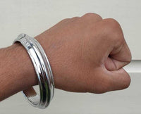 Chrome Plated Kara Sikh Kada Singh Kaur Khalsa Round Edged Thick Bracelet V40