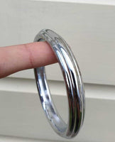 Chrome Plated Kara Sikh Kada Singh Kaur Khalsa Round Edged Thin Bracelet V39 NEW
