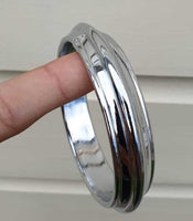 Chrome Plated Kara Sikh Kada Singh Kaur Khalsa Round Edged Thick Bracelet V40