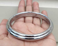 Chrome Plated Kara Sikh Kada Singh Kaur Khalsa Round Edged Thin Bracelet V39 NEW