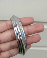 Chrome Plated Kara Sikh Kada Singh Kaur Khalsa Round Edged Thick Bracelet V40