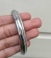Chrome Plated Kara Sikh Kada Singh Kaur Khalsa Round Edged Thin Bracelet V39 NEW