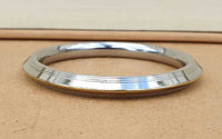 Stainless Steel Kara Lines Design Brass Edge Sikh Bangle Singh Khalsa Kada V38