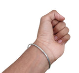 Stunning Chrome Plated Silver Tone very Thin Sikh Khalsa Kara Bracelet Bangle C7