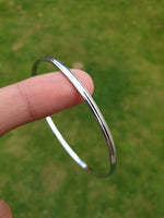 Stunning Chrome Plated Silver Tone very Thin Sikh Khalsa Kara Bracelet Bangle C7