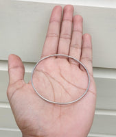 Stunning Chrome Plated Silver Tone very Thin Sikh Khalsa Kara Bracelet Bangle C7