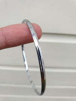 Stunning Chrome Plated Silver Tone very Thin Sikh Khalsa Kara Bracelet Bangle C7
