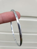 Stunning Chrome Plated Silver Tone very Thin Sikh Khalsa Kara Bracelet Bangle C7
