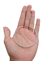 Stunning Chrome Plated Silver Tone very Thin Sikh Khalsa Kara Bracelet Bangle C7