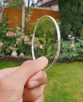 Stunning Chrome Plated Silver Tone very Thin Sikh Khalsa Kara Bracelet Bangle C7