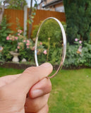 Stunning Chrome Plated Silver Tone very Thin Sikh Khalsa Kara Bracelet Bangle C7