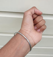 Stunning Chrome Plated Silver Tone very Thin Sikh Khalsa Kara Bracelet Bangle C7
