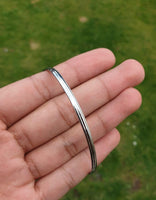 Stunning Chrome Plated Silver Tone very Thin Sikh Khalsa Kara Bracelet Bangle C7