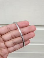Stunning Chrome Plated Silver Tone very Thin Sikh Khalsa Kara Bracelet Bangle C7