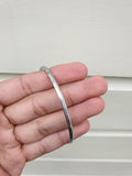 Stunning Chrome Plated Silver Tone very Thin Sikh Khalsa Kara Bracelet Bangle C7