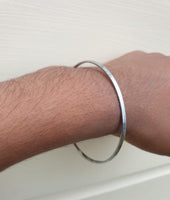 Stunning Chrome Plated Silver Tone very Thin Sikh Khalsa Kara Bracelet Bangle C7