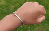 Stunning Chrome Plated Silver Tone very Thin Sikh Khalsa Kara Bracelet Bangle C7