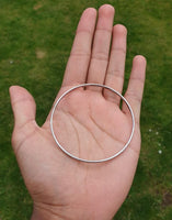 Stunning Chrome Plated Silver Tone very Thin Sikh Khalsa Kara Bracelet Bangle C7