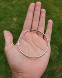 Stunning Chrome Plated Silver Tone very Thin Sikh Khalsa Kara Bracelet Bangle C7