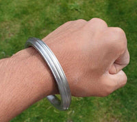 Sarbloh Iron Kara Sikh Bangle Singh Kaur Khalsa Edged Design Thick Kada CC32 NEW