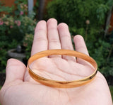 Gold Plated Kara Sikh Kada 24K Gold Look Bangle Singh Kaur Unisex Bracelet J11R One Edge Karha