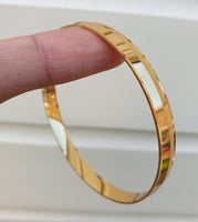 Stunning 24 carat gold look gold plated sikh singh kaur lines replica kara j11