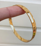 Gold Plated Kara Sikh Kada 24K Gold Look Bangle Singh Kaur Unisex Bracelet J11R One Edge Karha