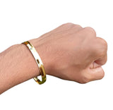 Gold Plated Kara Sikh Kada 24K Gold Look Bangle Singh Kaur Unisex Bracelet J11R One Edge Karha