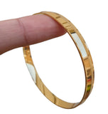 Gold Plated Kara Sikh Kada 24K Gold Look Bangle Singh Kaur Unisex Bracelet J11R One Edge Karha