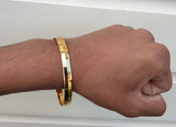 Gold Plated Kara Sikh Kada 24K Gold Look Bangle Singh Kaur Unisex Bracelet J11R One Edge Karha