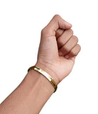 Gold Plated Kara Sikh Kada 24K Gold Look Bangle Singh Kaur Unisex Bracelet J11R One Edge Karha