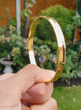 Gold Plated Kara Sikh Kada 24K Gold Look Bangle Singh Kaur Unisex Bracelet J11R One Edge Karha