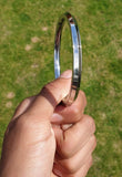 Stainless Steel Kara One Edge Sikh Kada Punjabi Traditional Singh Kaur Design F5 Bangle