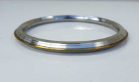 Stainless Steel Kara Sikh Bangle Brass Line Edged Bracelet Singh Khalsa Kada T13