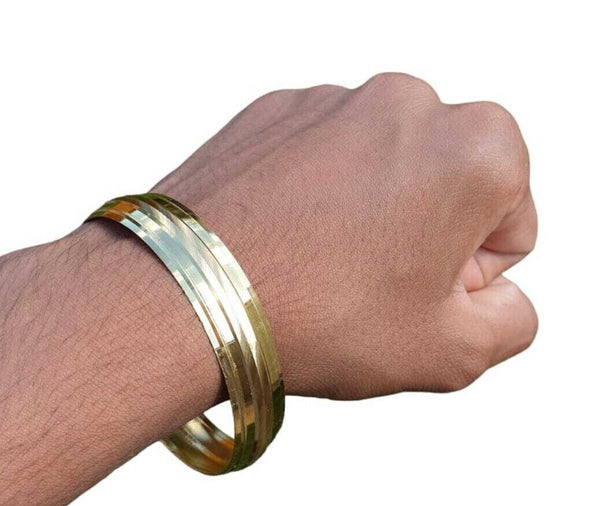 Sikh Kara Gold plated 22ct Look Wide Kada Singh Kaur Khalsa Religious Bangle T15